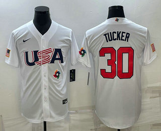 Mens USA Baseball #30 Kyle Tucker 2023 White World Baseball Classic Stitched Jersey->2023 world baseball classic->MLB Jersey